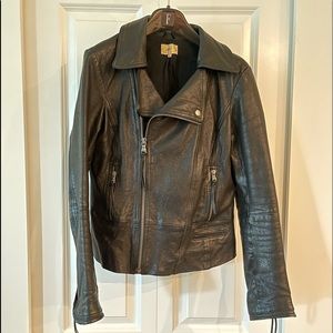 Black leather jacket by June